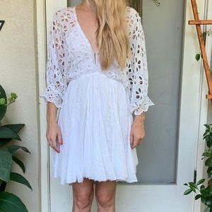 Free People Bella Note Eyelet Mini Dress